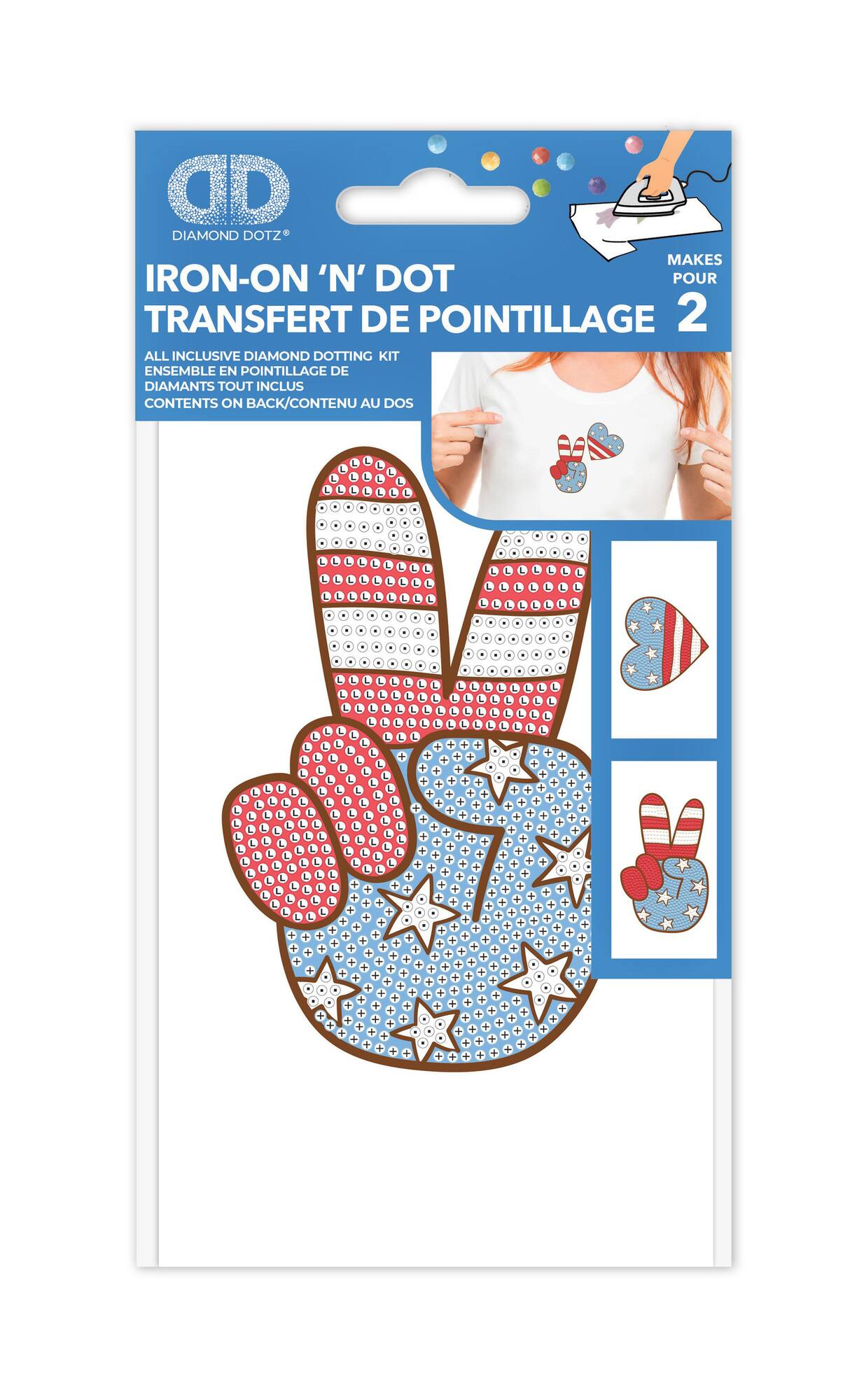 Diamond Dotz® Red, White & Blue Groovy USA Iron-On 'n' Dot Kit
